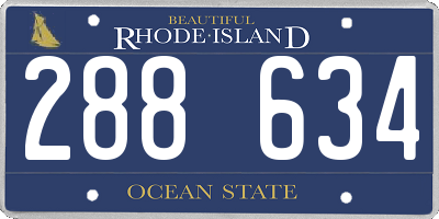 RI license plate 288634