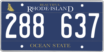 RI license plate 288637