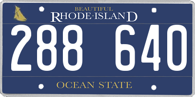 RI license plate 288640