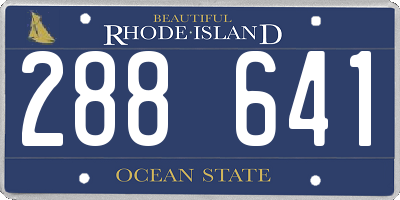 RI license plate 288641