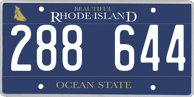 RI license plate 288644