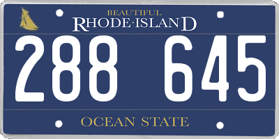RI license plate 288645