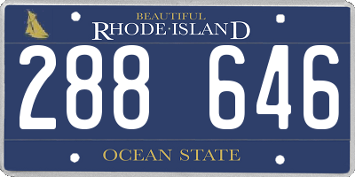 RI license plate 288646