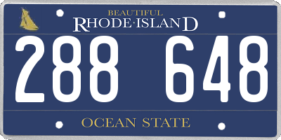 RI license plate 288648