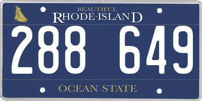 RI license plate 288649