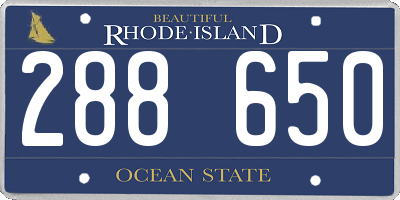 RI license plate 288650