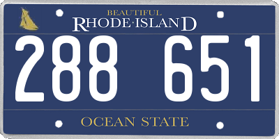 RI license plate 288651