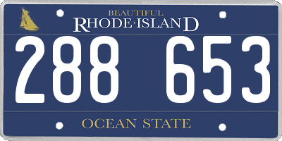 RI license plate 288653