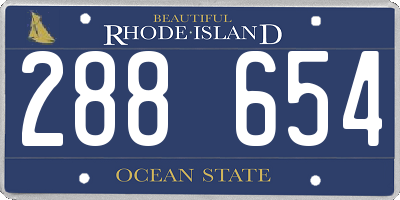 RI license plate 288654