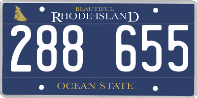 RI license plate 288655