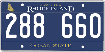 RI license plate 288660