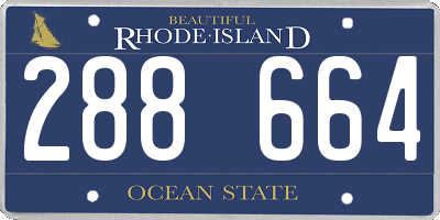 RI license plate 288664