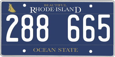 RI license plate 288665
