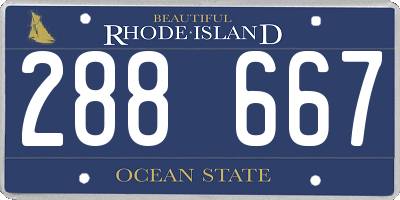 RI license plate 288667