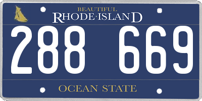 RI license plate 288669