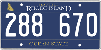 RI license plate 288670