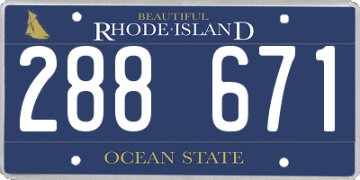 RI license plate 288671
