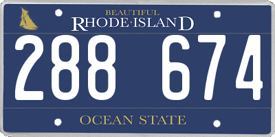 RI license plate 288674