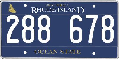 RI license plate 288678