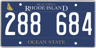 RI license plate 288684