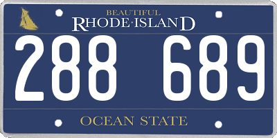 RI license plate 288689