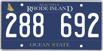 RI license plate 288692