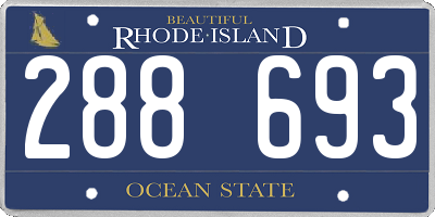 RI license plate 288693