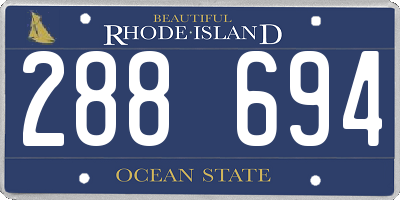 RI license plate 288694
