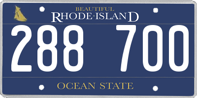 RI license plate 288700