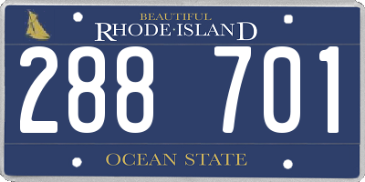 RI license plate 288701