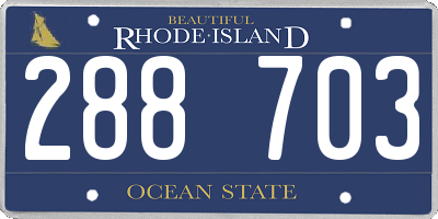 RI license plate 288703