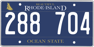 RI license plate 288704