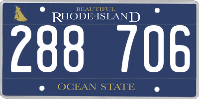 RI license plate 288706