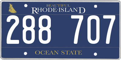 RI license plate 288707