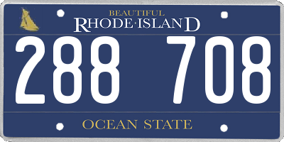 RI license plate 288708