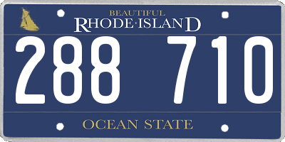RI license plate 288710