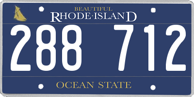 RI license plate 288712