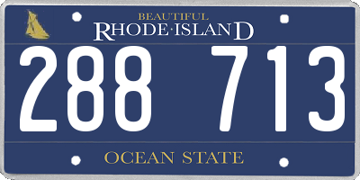 RI license plate 288713