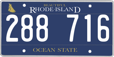 RI license plate 288716