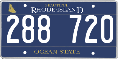 RI license plate 288720
