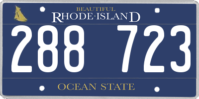 RI license plate 288723