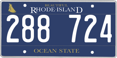 RI license plate 288724