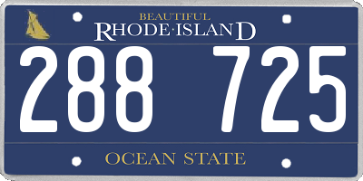 RI license plate 288725