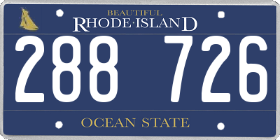 RI license plate 288726