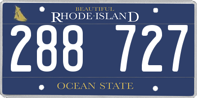 RI license plate 288727