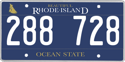 RI license plate 288728