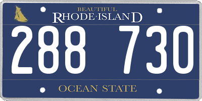 RI license plate 288730
