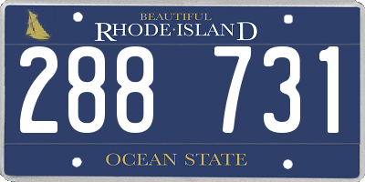RI license plate 288731