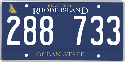 RI license plate 288733