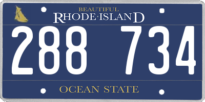 RI license plate 288734
